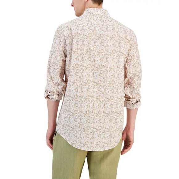 Club Room Mens Elevated Party Paisley Shirt Long-Sleeve Bright White Size Large - Picture 2 of 3